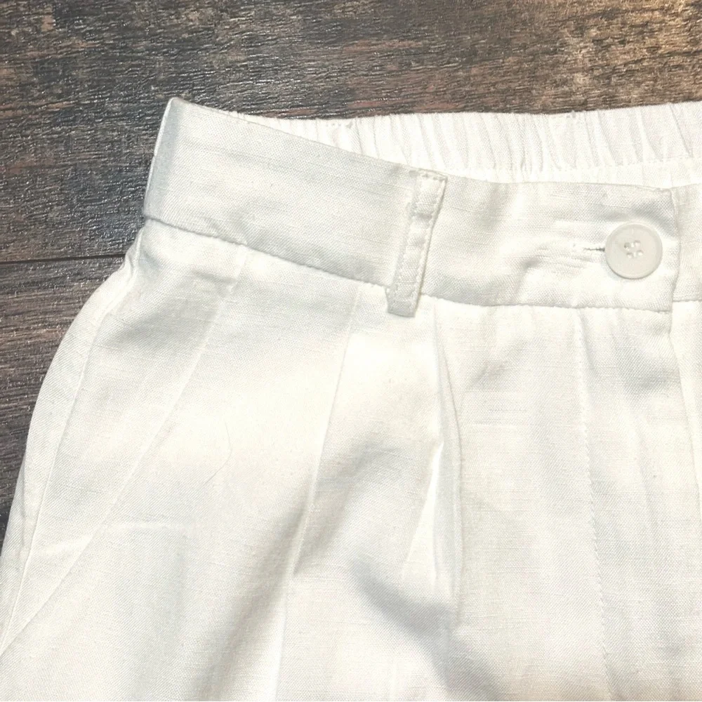 Aqua cotton and linen lined pants size XS - Picture 5 of 13
